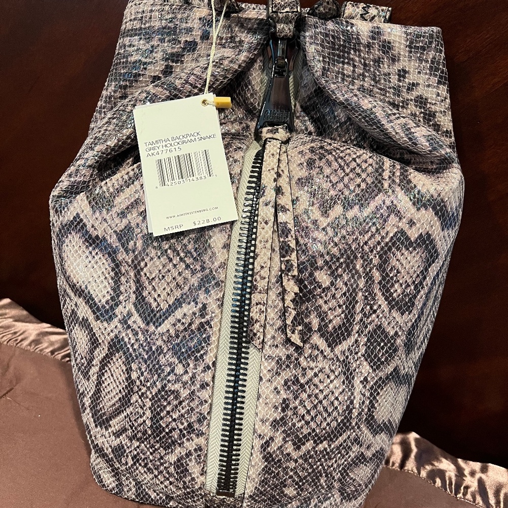 Aimee Kestenberg Tamitha Backpack Grey Hologram Snake *NWT*